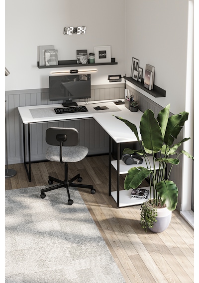 Bofigo Çalışma Masası Ofis Masası Köşe Masa Bilgisayar Masası Odin Beyaz Bofigo Çalışma Masası Ofis Masası Köşe Masa Bilgisayar Masası Odin Beyaz