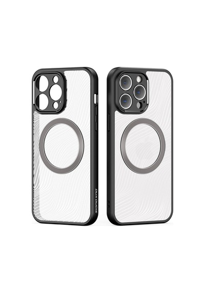 Dux Ducis Apple iPhone Uyumlu 13 Pro Max Aimo Series Magsafe Premium Buzlu Sert Pc-tpu - Kılıf- 5775 Siyah