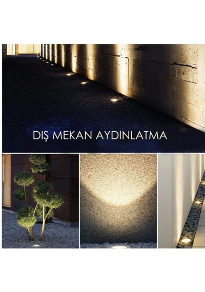 Solar Güneş Enerjili 8 Ledli Kazıklı Çim Zemin Bahçe Aydınlatma 3 W Gün Işığı 1 Adet Sarı