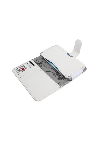 Optimus G E975 İle Uyumlu Yan Kapaklı Cüzdanlı Kart Bölmeli Deri Kılıf Beyaz Renk