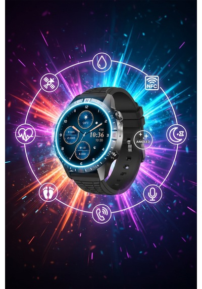 Amoled Ekranlı Gps Destekli Nfc Özellikli Sesli Asistanlı Akıllı Saat Sağlık Ve Spor Takipli