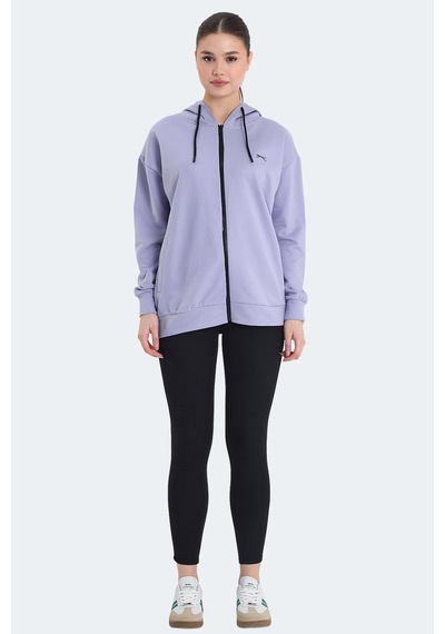 Slazenger Kathleena 2 Li Set Kadın Sweatshırt Gri - Mor