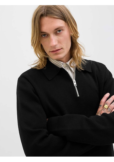 Jack & Jones Milano Stitch Erkek Siyah Sweatshirt 12281743-b Siyah