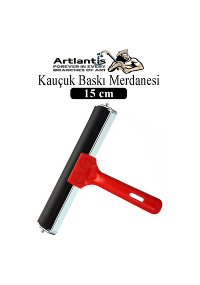 Kauçuk Baskı Merdanesi 15 Cm Metal 1 Adet Plastik Linol Baskı Merdanesi Silindir Rulo Merdane Vinil Baskı Yapıştı