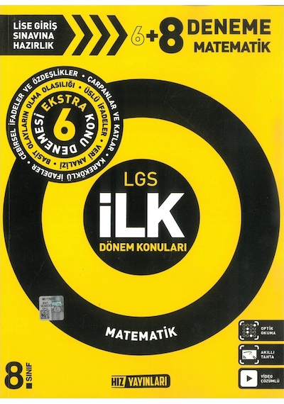 Hız Yayınları LGS İlk Dönem Matematik 6 + 8 Deneme Sınavı
