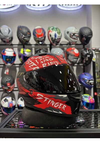 Mt Helmets Stinger 2 Ardent Mat B5 Şeffaf Vizörlü Kask Mat Kırmızı