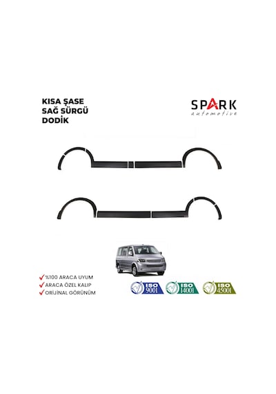 Volkswagen Transporter T5 2009-2014 Yıl Aralığı Uyumlu Kısa Şase Sağ Sürgü Dodik Seti 11 Parça