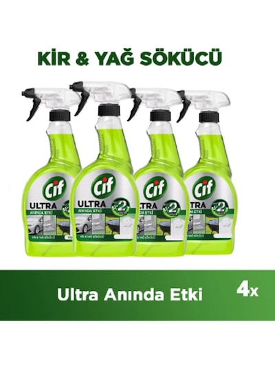 Cif Ultra Anında Etki Kir Ve Yağ Çözücü 750 Ml X 4 Adet