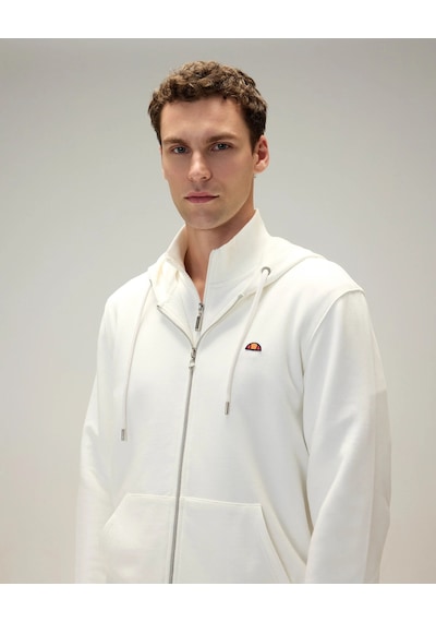 Ellesse Erkek Fermuarlı Kapüşonlu Sweatshırt Beyaz
