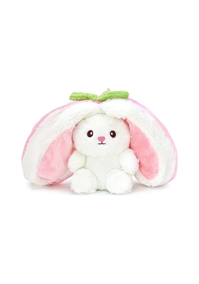 Özgüner Oyuncak Pelüş Çilek Tavşan,fermuarlı Meyve Çantasında Nakışlı,40 Cm,pembe, Kırmızı, Karpuz, Anana Genel