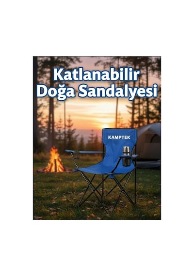 Kamptek Katlanabilir Doğa Pikinik Katlanabilir Sandalye Karavan Ve Kamp Sandalyesi Mavi Lacivert