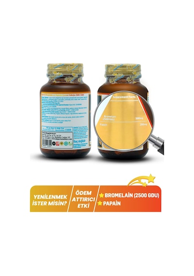 Kiper'in Bromelain & Papain Takviye Edici Gıda 30 Kapsül