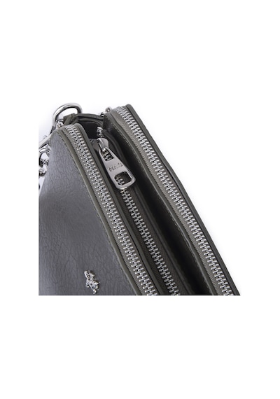 Nas Bag Kadın Sade Şık Omuz Ve Çapraz Zincirli Ve Uzun Çift Askılı 20x15 Cm Haki Victoria