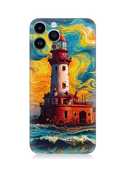 Apple Uyumlu iPhone 14 Pro  Renkli Fener Desenli Silikon Kılıf