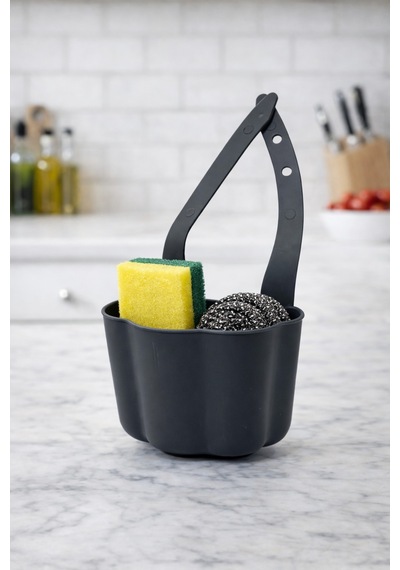 Musluk Askılı Süngerlik Tel Tutucu Lavabo Üstü Mutfak Organizer Pratik Düzenleyici