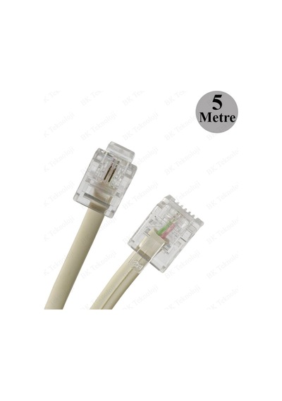 RJ11 6P2C Hazır Telefon Modem Ara Hat Kablosu 5 Metre