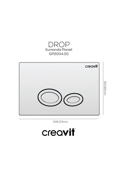 Creavit Drop Parlak Krom Kaplama Kumanda Paneli GP2004.00 Krom - Parlak