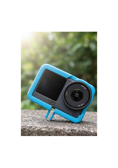 Djı Osmo Action 6 Uyumlu Yumuşak Çerçeve Kılıf - Tüm Gopro Aksesuarlarıyla Uyumlu Mavi