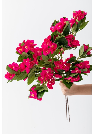 Yapay Lux Menekşe Dalı Fuşya 80 Cm 5 Yaprak Fuşya