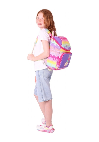 Kaukko İki Bölmeli Ergonomik Kız Çocuk Okul Çantası Sarı Mor - Dondurma Baskılı - L5247 Sarı - Mor