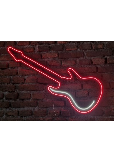 Gitar Neon Led Duvar Aydınaltması Renkli