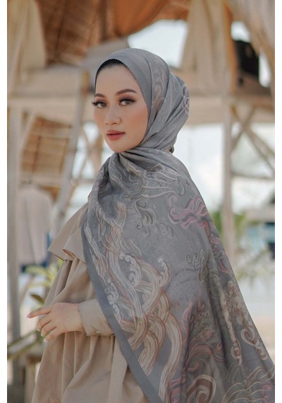 Buttonscarves Wave Saten Şal - Stormy Gri