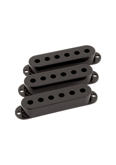 Fender Pickup Covers Stratocaster Black Plastic Set Of 3 Black 3'