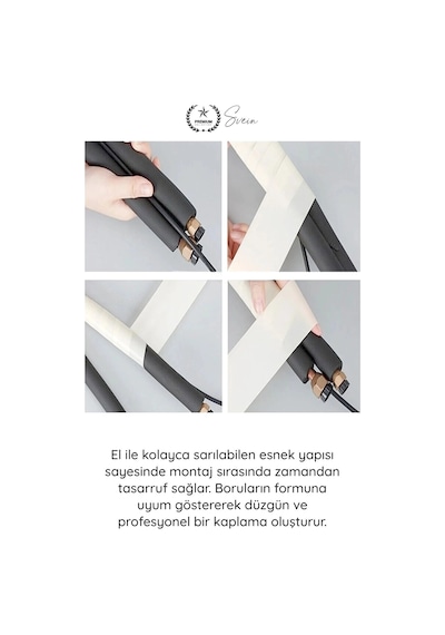 Klimabandı Klima Boru İzolasyon Sargı Bandı 50mm 18 Metre Pvc Uv Dayanıklı Su Geçirmez Dekoratif Sa