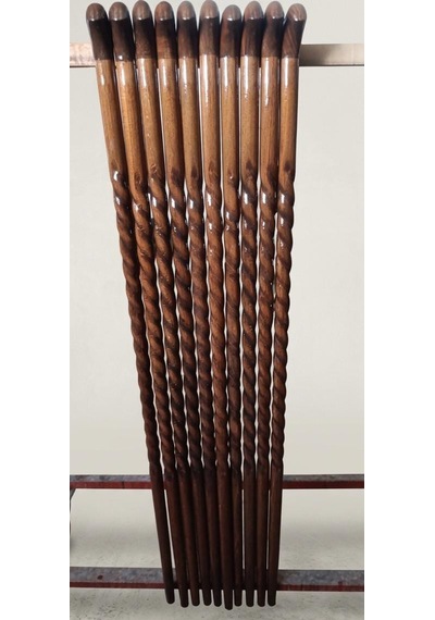 110 Cm Ceviz Renkli Burgulu Baston