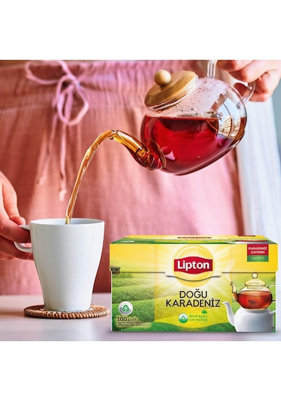 Lipton Doğu Karadeniz Demlik Süzen Poşet Bergamot Aromalı Siyah Çay 100'lü Paket