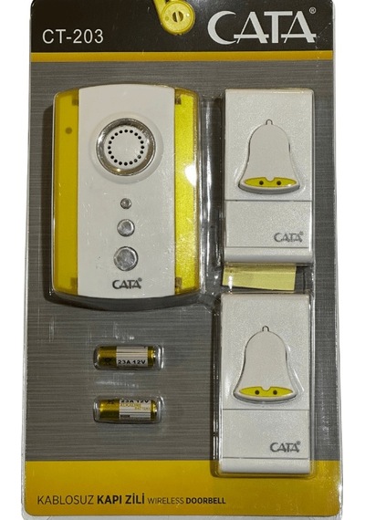 Cata Ct-203 Kablosuz Kapı Zili Sarı Desenli 2 Adet