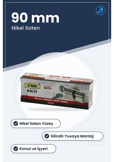 Barel Kilit 90mm Nikel Saten Hibrit Kapı Kilidi Ev İş Yeri Güvenl