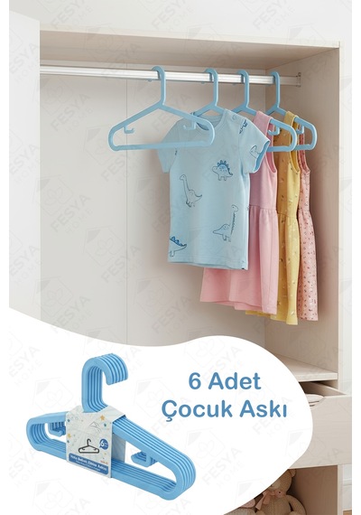 Hola 6'lı Çocuk-bebek Askısı Mavi Plastik Mavi Tr Diğer