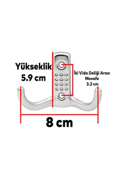 Noktalı Askı Portmanto Vestiyer Duvar Dolap Elbise Askısı Mobilya Askılığı Metal Askı (100 ADET) Diğer