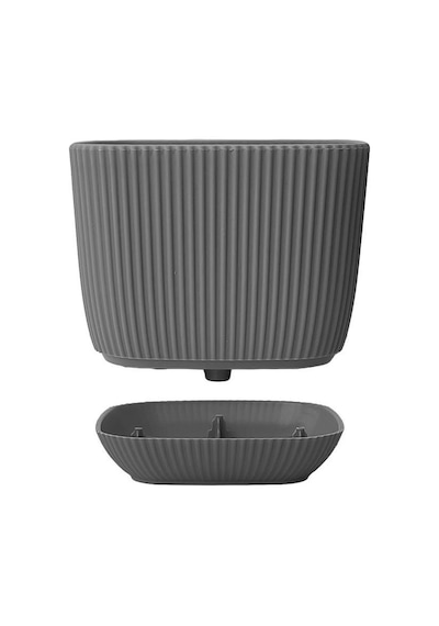 Omnipazar Krs-382 Dekoratif Plastik Mercan Kare Saksı 0.67 Litre No 2
