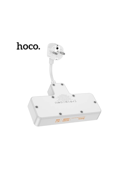 Hoco Ac12a 2500w 2 Priz + 3 Usb + 30w Type-c Multifonksiyonel Priz Çoğaltıcı Şarj Aleti- 5775