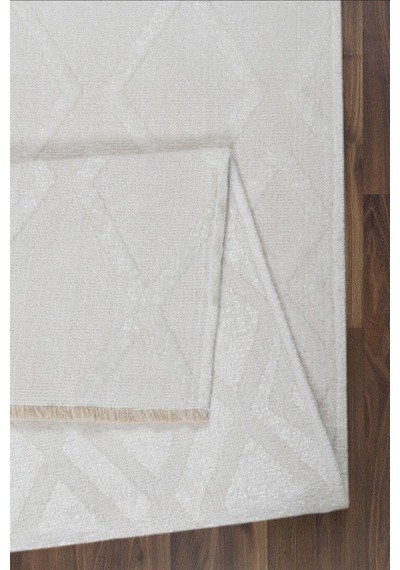 Rodney Vl Yıkanabilir Kaydırmaz Çift Taraf Pamuk Dokuma Beyaz Rix Premium Kalite Kilim Beyaz2