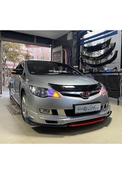 Honda Civic Fd6 Kırmızı Renkli Ön Lip 4 Prç P.siyah Abs