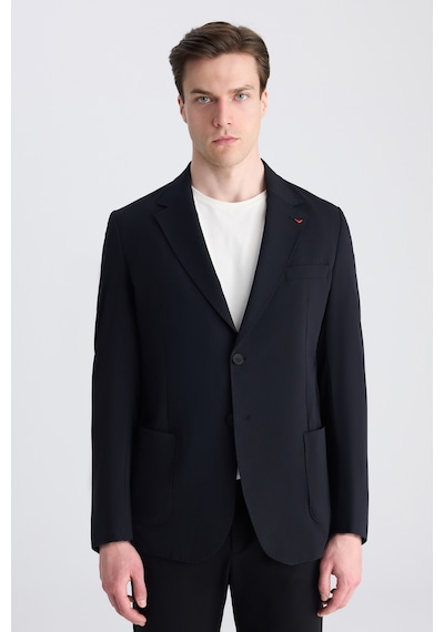 D's Damat Ds Damat Comfort Siyah Düz Kumaş Ceket 5hc04st15404m 001