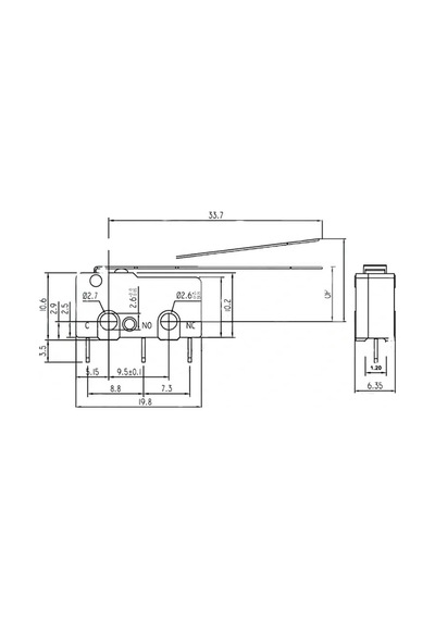 Ic-167 Uzun Paletli Micro Switch İğne Pcb Bacak