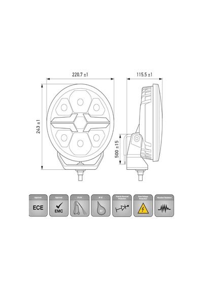 Hella Off-road Valuefit Blade Led Uzun Far Krom 18w 9" Beyaz-amber Isik 1fj357199-031
