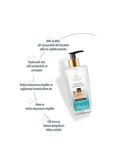 Vully 24K Altın Parçacıklı Gözenek Sıkılaştırıcı Yüz Temizleme Jeli 200 ML