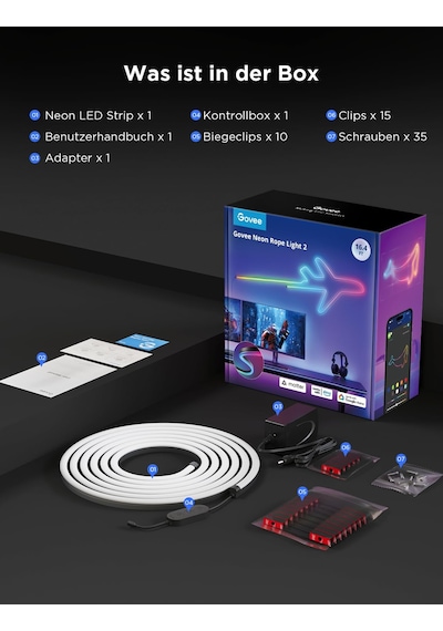 Govee Neon Halat Işık 2, Rgbıc Neon Led Şerit 5m, Şekil Haritalamalı, Dıy Tasarımı, Smartthings İle Uyumlu, Matter, Alexa Ve Google Assistant, Oyun Odası Duvar Dekorasyonu İçin, Siyah Govee Neon Halat Işık 2, Rgbıc Neon Led Şerit 5m, Şekil Haritalamalı, Dıy Tasarımı, Smartthings İle Uyumlu, Matter, Alexa Ve Google Assistant, Oyun Odası Duvar Dekorasyonu İçin, Siyah