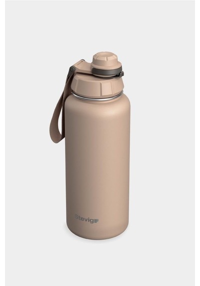 Stevig 1 Hand Leak-proof Sızdırmaz Çelik Termos 1000 Ml Lıght Brown St-217