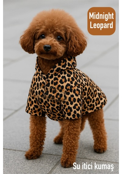 Leopar Desenli Köpek Montu - Yağmura Dayanıklı