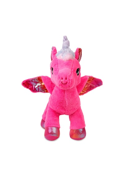 Oyuncak Peluş Kanatlı Unicorn 30 Cm - Uyku Ve Oyun Arkadaşı Peluş Oyuncak - Fuşya Pembe Renkli