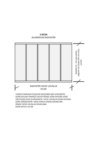 Alüminyum Panel Radyatör Ekol 600x500 Ral 9010 Beyaz
