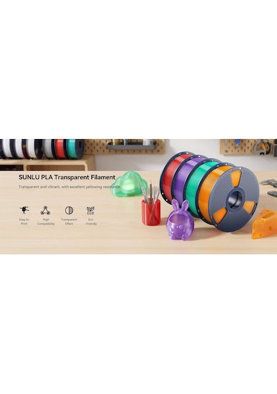 Sunlu Şeffaf Çilek Reçeli Pla Filament - 1.75mm - 1 Kg