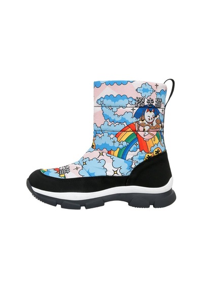 Kadın Vegan Çok Renkli Kar Botu - The Lucky Cat Tasarım Multicolor