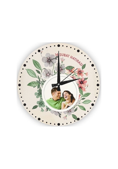 Kişiye Özel Cam Duvar Saati 27 Cm. - 008 Çok Renkli